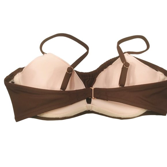 Shade And Shore Women's 32B Lightly Lined Shirred Bralette Bikini Swim Top NWOT - Picture 2 of 11